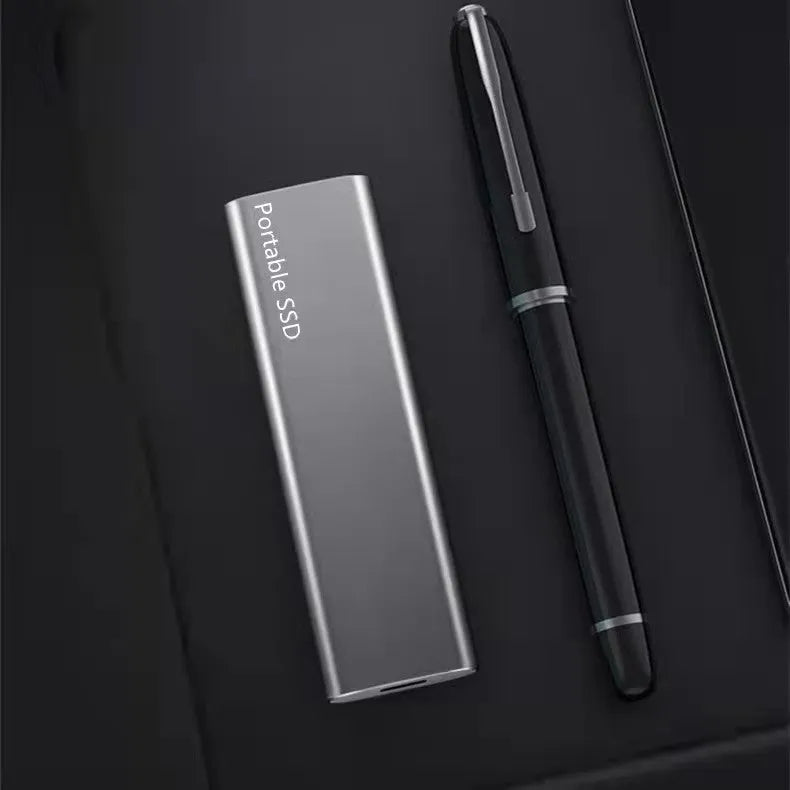 Metal shell mobile SSD expansion hard drive with ultra-thin design in red colour