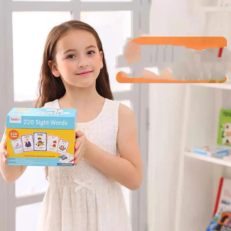 220 high frequency word gift box set with game cards and workbooks for early childhood education
