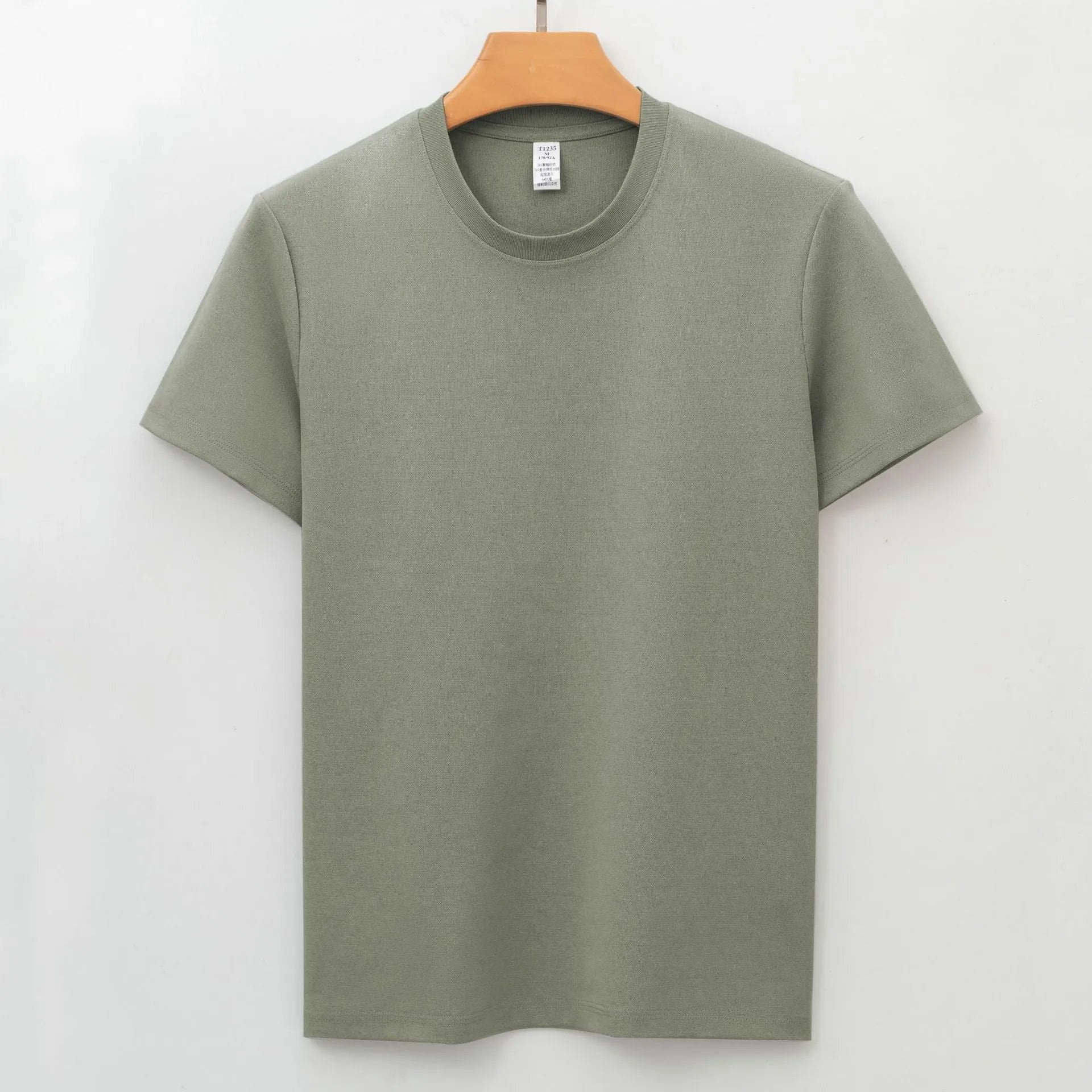 Men's antibacterial quick-drying short sleeve t-shirt in solid colour with straight cut design