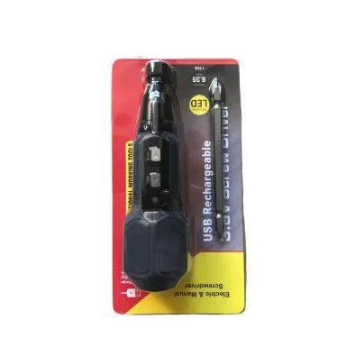 Black electric screwdriver with straight alloy steel handle showing 36V lithium battery power