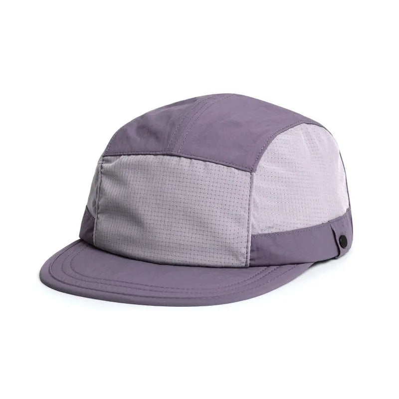 Dome crown summer hat in polyester fabric with soft tongue design for breathable sun protection
