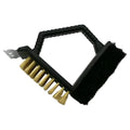 Triangular barbecue cleaning brush with steel bristles and polypropylene handle