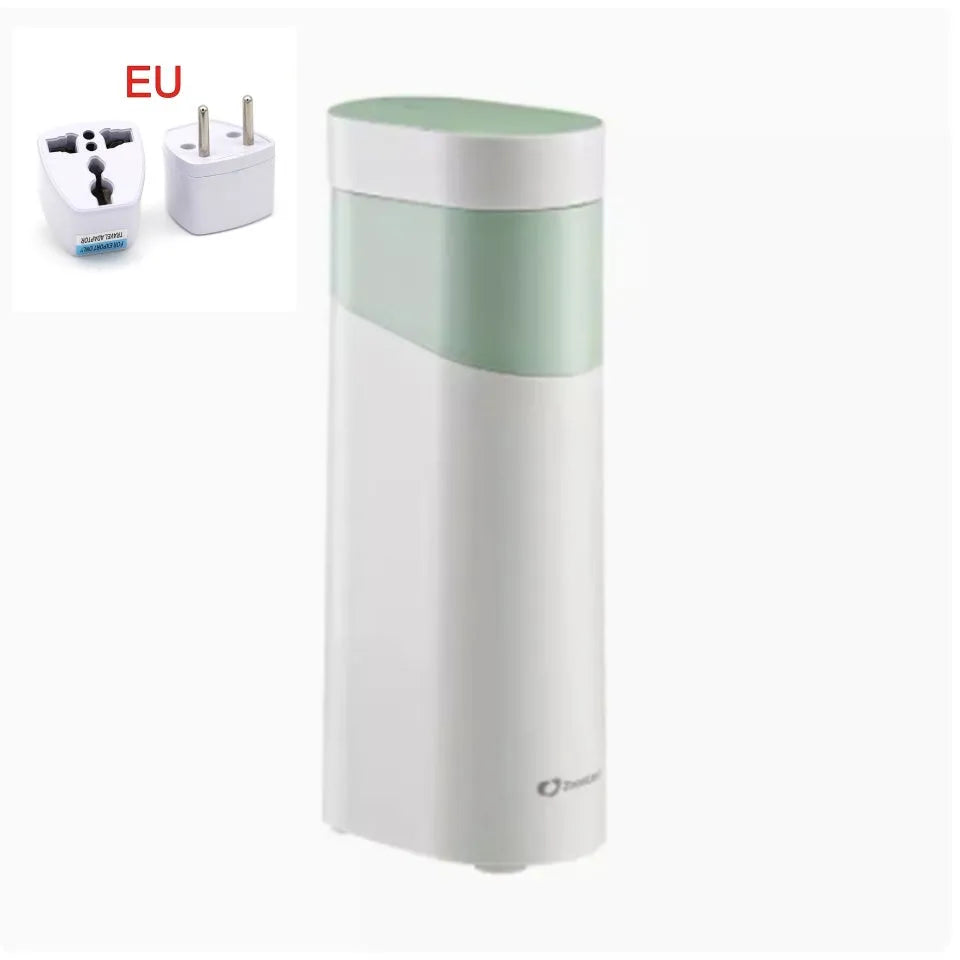 Black and Green compact desktop instant water dispenser with digital display for adjustable temperature control.