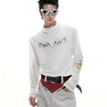 Black niche mesh ice-feeling slim bottoming long sleeve shirt on a mannequin, showing the trendy fit.