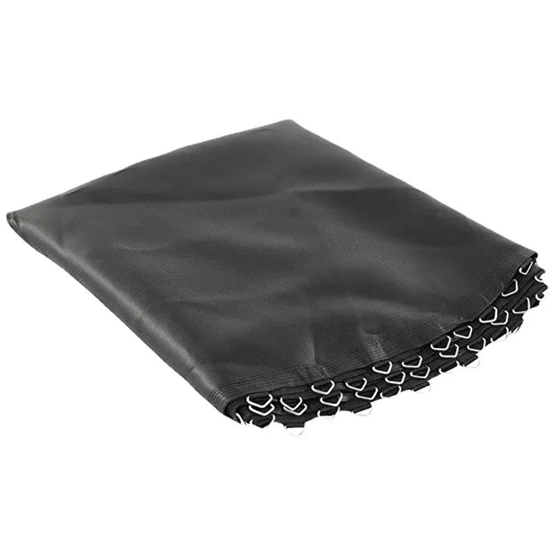 Round trampoline bungee fabric with button fasteners for repair and replacement.
