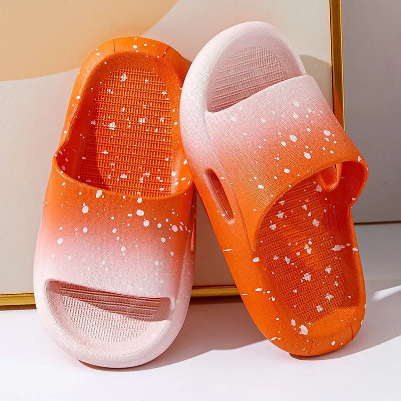 Children's gradient colour PVC sandals with non-slip soles in multiple summer colours