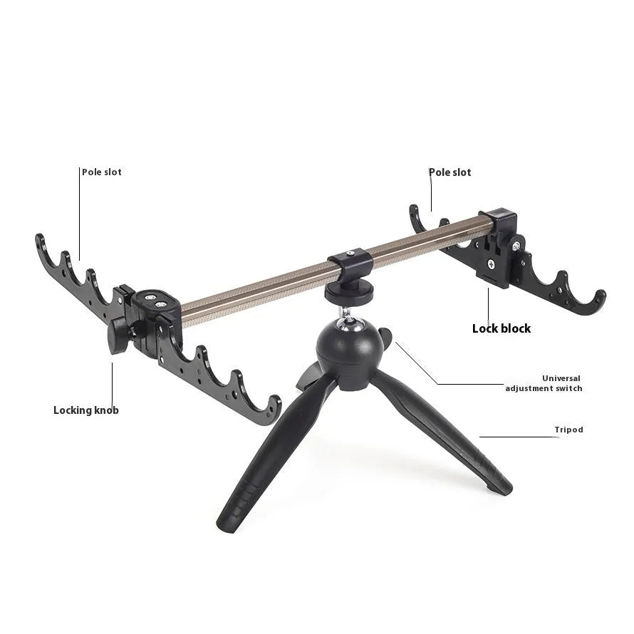 Aluminium triangle ice fishing rod holder bracket for small fishing rods
