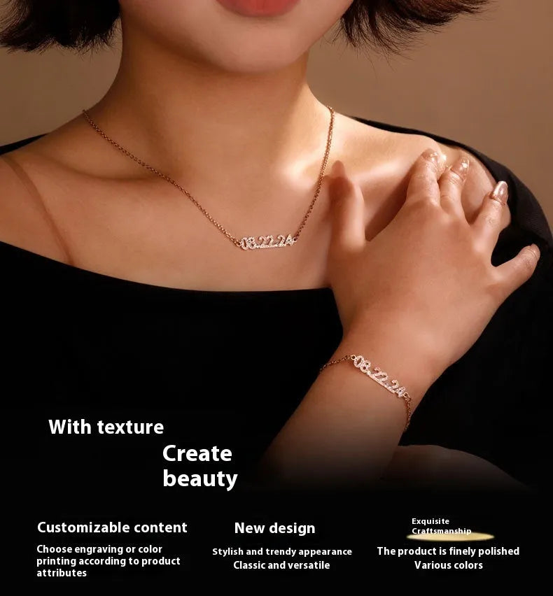 Stainless steel digital bracelet with diamond-set numbers on display, shown in rose gold finish.