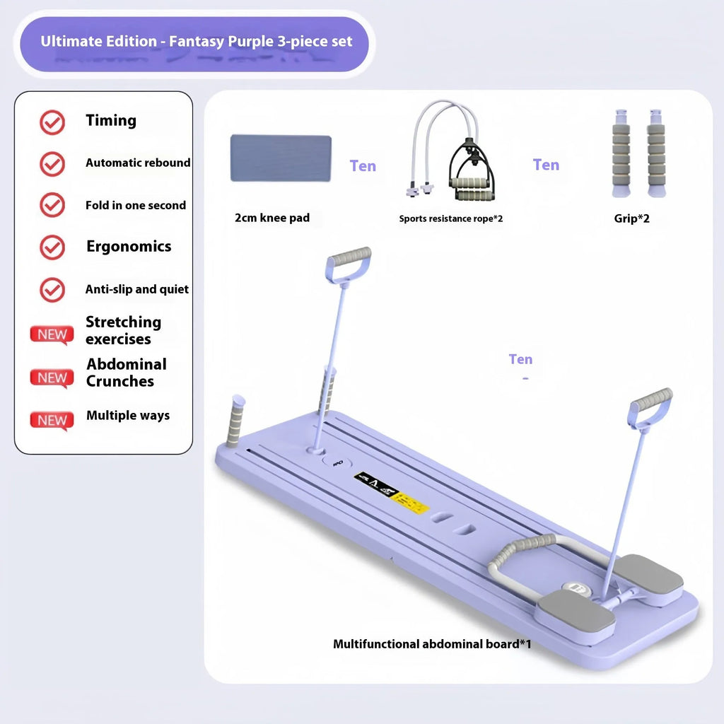 Standard purple automatic rebound abdominal wheel fitness equipment for home use