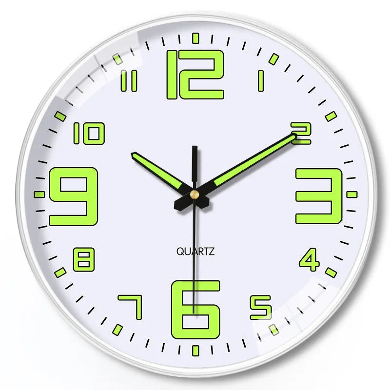 8 inch luminous wall clock with modern plastic shell in 20cm diameter