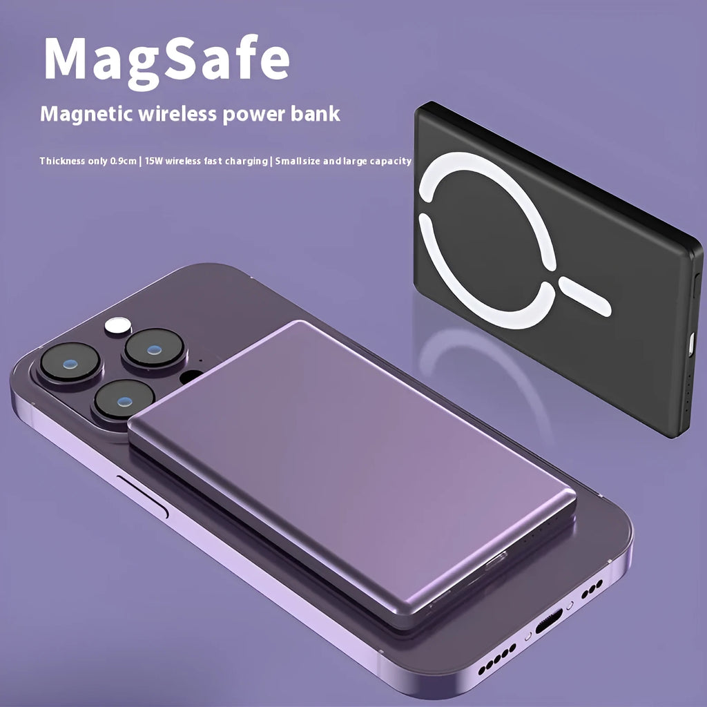 Ultra-thin magnetic power bank in alloy shell with 5000mAh or 10000mAh capacity