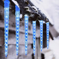 LED ice cone meteor shower solar Christmas ornamental festoon lamp with plastic shell and 30cm strands