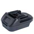 Black Milwaukee to Makita battery adapter for DM18M tools and H99F batteries