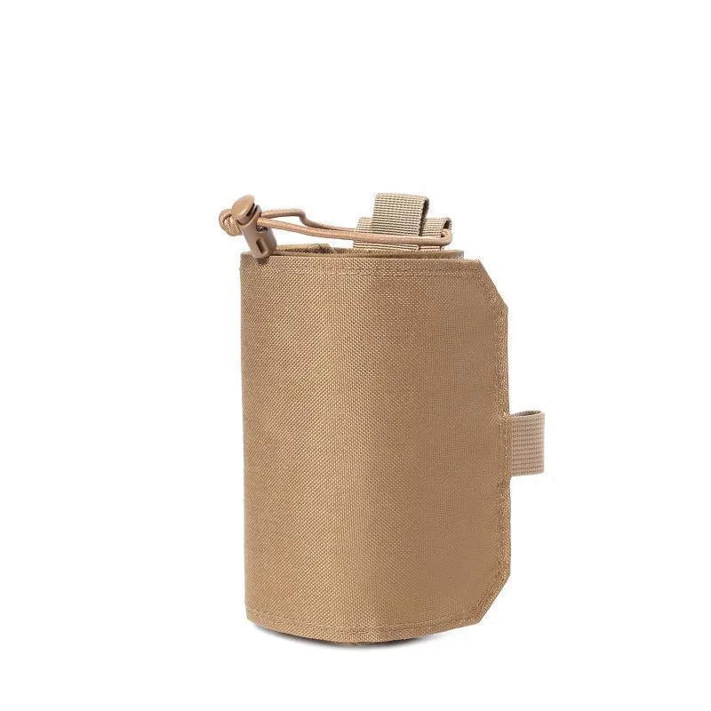 Adjustable outdoor bottle cover in Oxford cloth with PU lining, shown in black colour