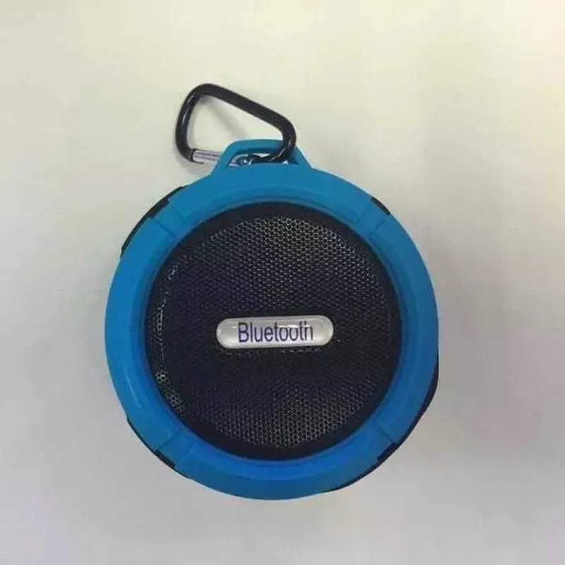 C6 waterproof portable Bluetooth speaker in black blue green red or yellow with mountaineering buckle