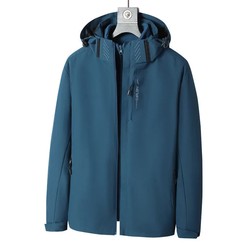 Men's removable waterproof mountaineering suit with polar fleece lining in fluorescent colours