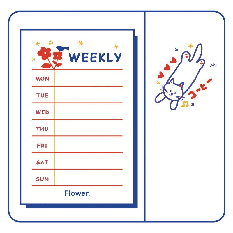 Daily countdown notes notebook with 50 pages measuring 65x100mm in eight design options