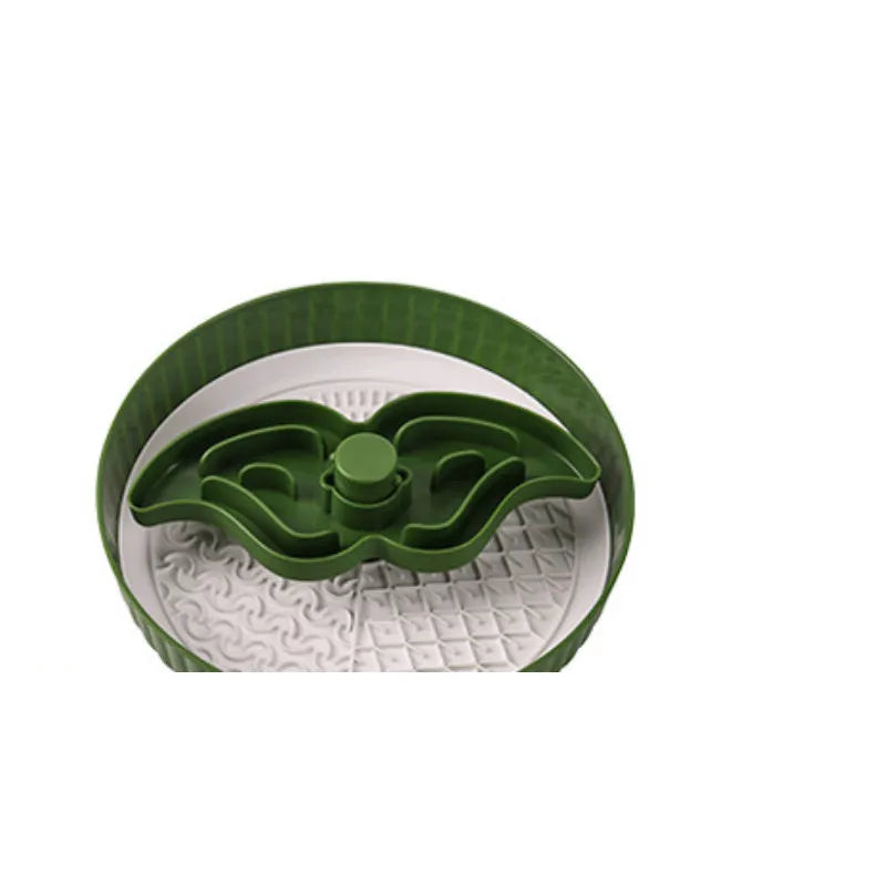 Pet rotating game board feeding bowl with slow food licking mat and anti-choke silicone base pad in beige colour
