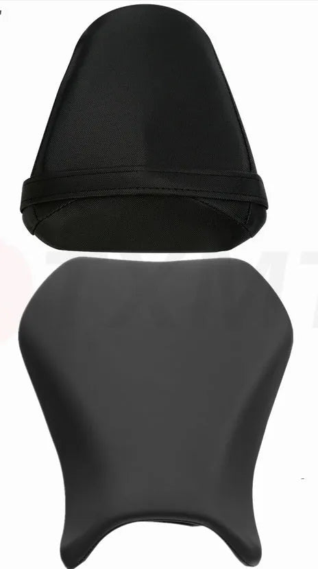 Black PU leather protective cover on a Suzuki GSXR1000 motorcycle seat.