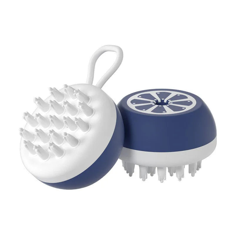Pet bath brush with soft silicone bristles and 3D massage head for dog and cat washing