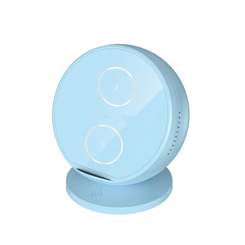 Multifunctional mobile phone wireless charger holder with Bluetooth speaker in black, blue, pink or white