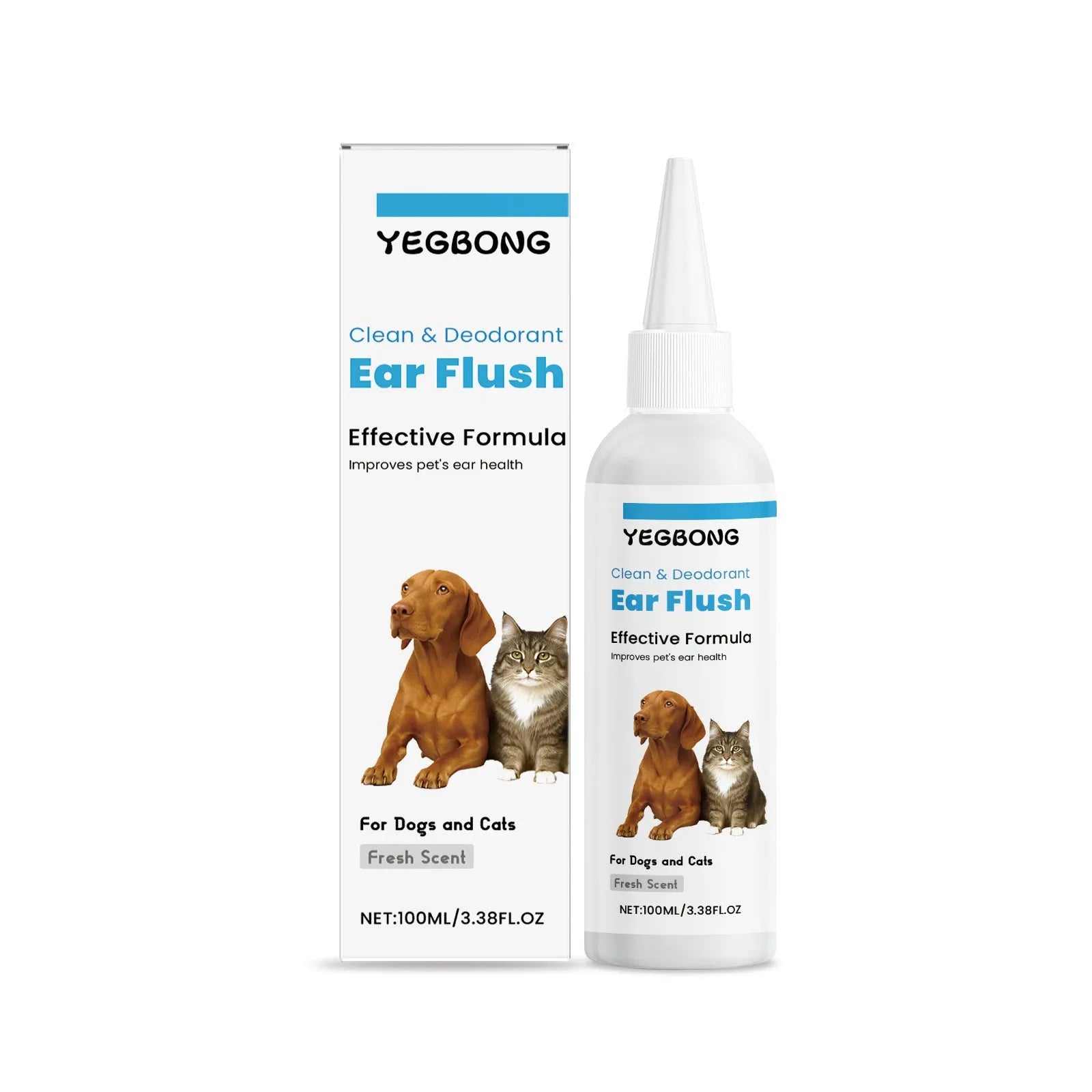 100ml bottle of gentle ear cleaner for dogs and cats to remove earwax and dirt