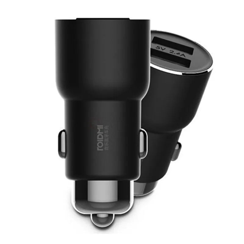 Black Ruimi 3S Music Bluetooth car charger with USB port for phones and tablets.