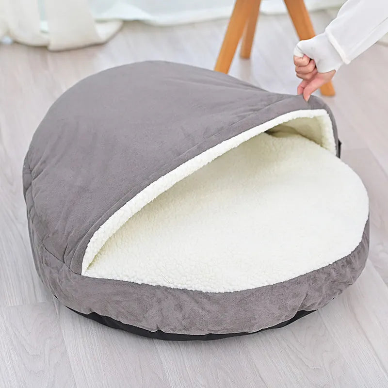 Brown and grey removable washable cloth dog kennel in S and M sizes