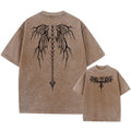 Men's oversized loose fit cotton t-shirt in a solid colour on a hanger, showing drop-shoulder short sleeves.