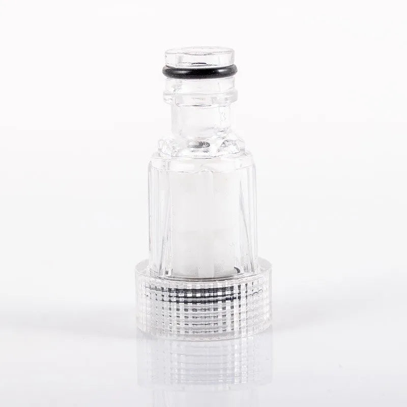Transparent plastic inlet joint for Karcher pressure washer filter screen connection