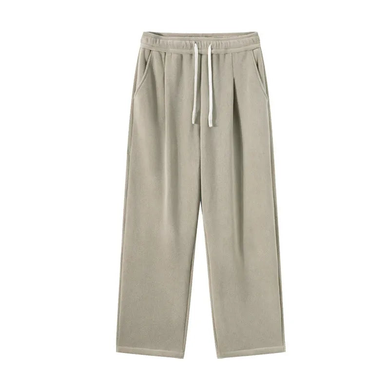 Men's polar fleece sports trousers with fleece lining in apricot, black and dark grey colours