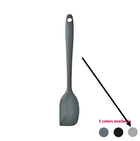 Silicone kitchenware 12 piece set with utensils and rotating storage bucket in black, grey, or khaki