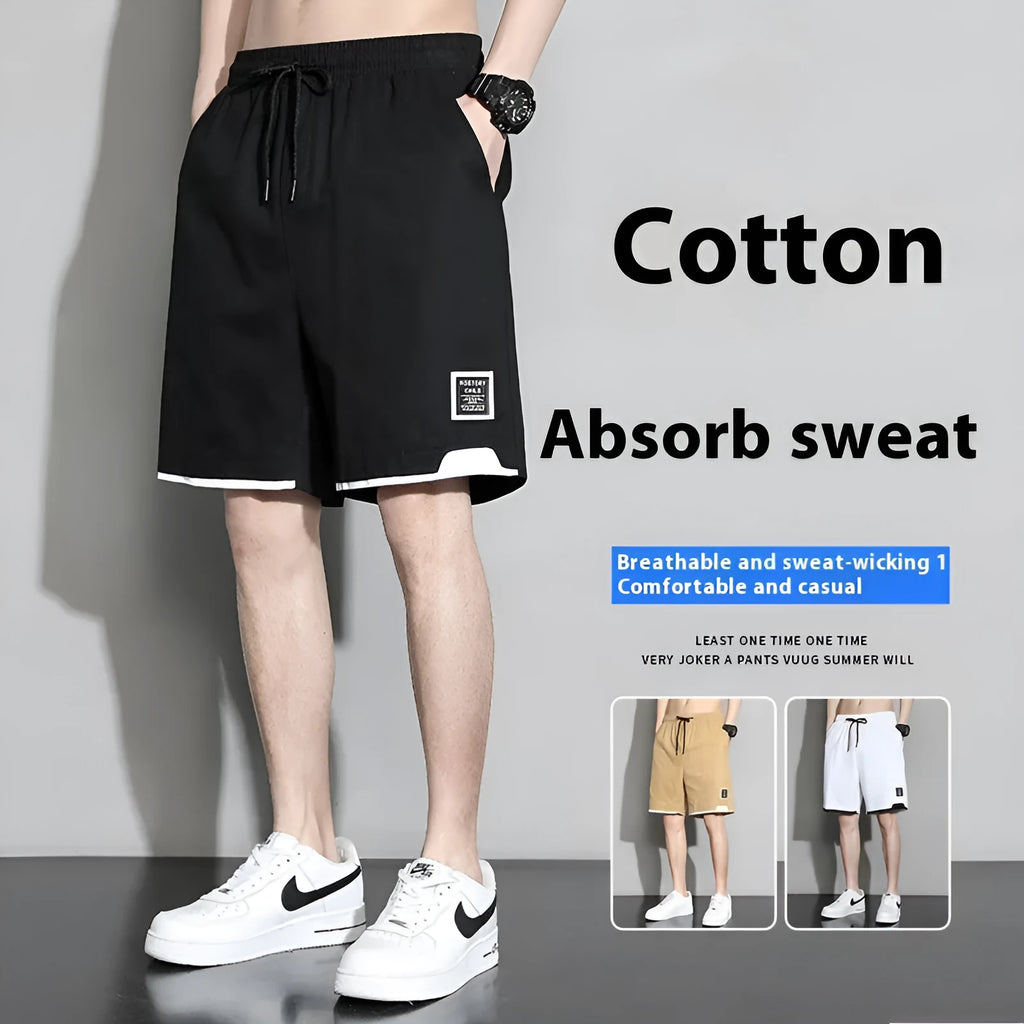 Japanese plus size cotton shorts for boys in black, khaki, and white colours with mid waist design