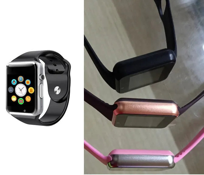 A1 Smart Watch with 1.54-inch display shown in multiple colour options including black, silver, white and gold