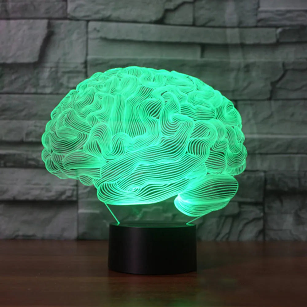 3D acrylic stereoscopic illusion LED desk lamp with remote control on a table