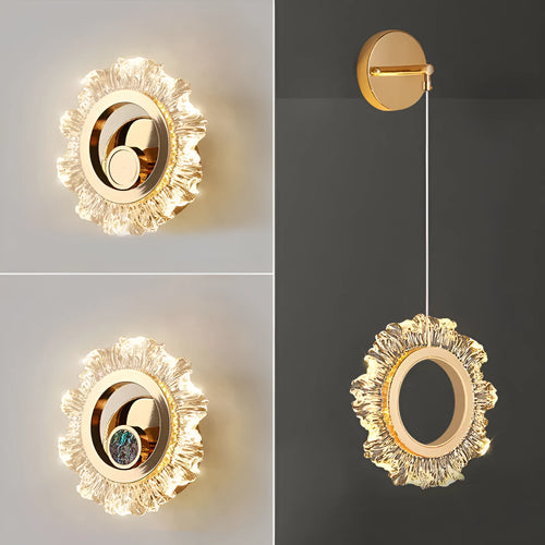 Minimalist modern bedroom wall lamp with acrylic shade, Type B colour.