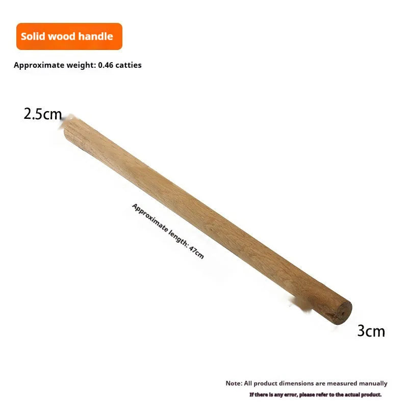 Solid locust wood replacement handles for axes, hoes, and sickles in various lengths on a plain background.