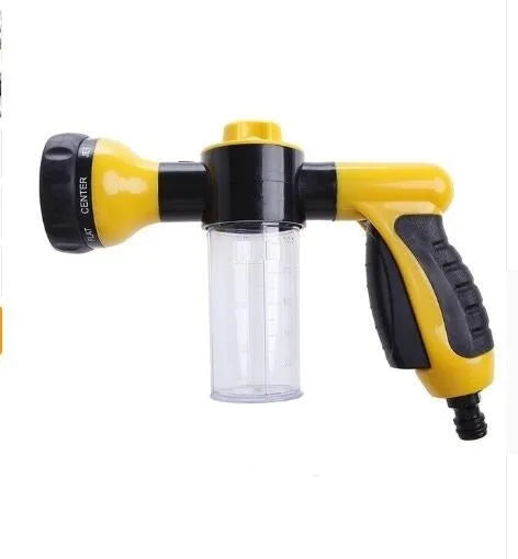 High pressure foam spray gun with adjustable nozzle in green, yellow or black colours
