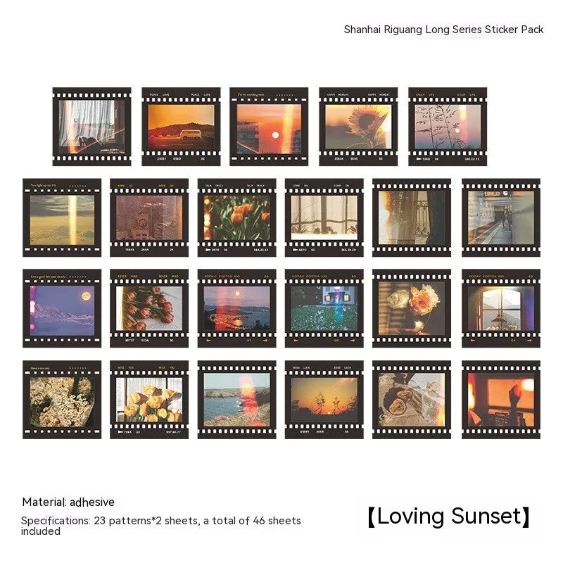 Nordic style decorative sticker box set showing six colour designs with square 44mm stickers