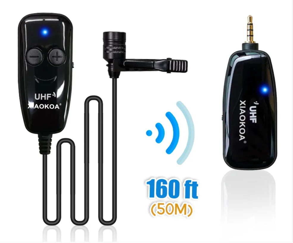 Black mobile phone lavalier microphone with 3.5mm plug for clear voice recording