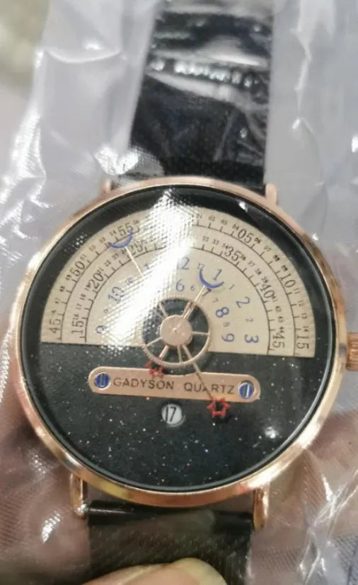 Men's gold sports quartz watch with 40mm dial and stainless steel strap showing time display