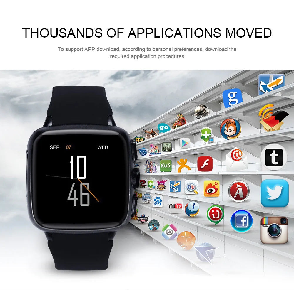 Z01smart watch in black or white with 1.54-inch HD touchscreen displayed