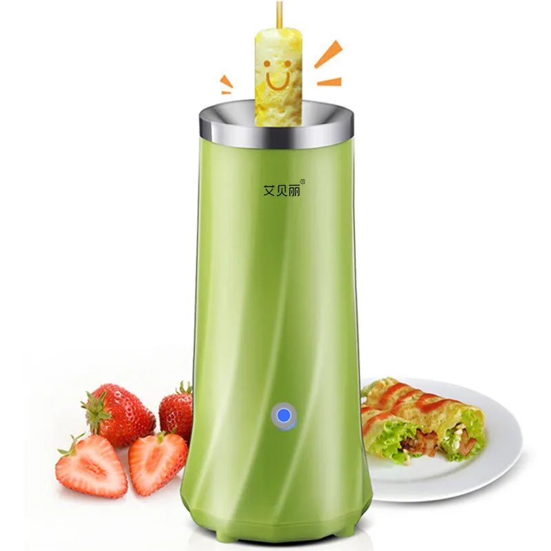 Beige and green mini breakfast machine with automatic operation for compact kitchens