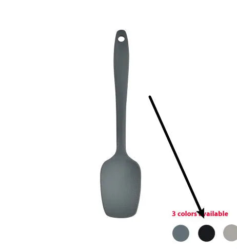 Silicone kitchenware 12 piece set with utensils and rotating storage bucket in black, grey, or khaki