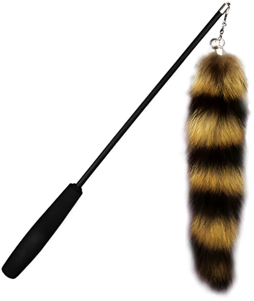 Black interactive cat wand teaser with 42cm elastic string for playing with kittens