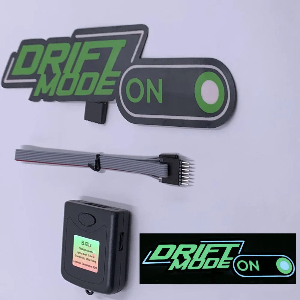 Luminous car window stickers with LED lights showing various designs including hearts, text, and symbols