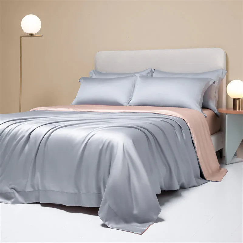 Luxury Lenzing Tencel 200 thread count quilt cover and sheet set in Antique White with modern simplicity style
