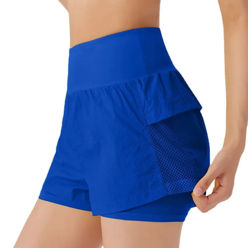 Women's cotton blend quick-dry sports shorts in loose fit showing colour options