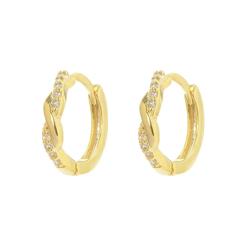 Geometric interwoven hemp rope earrings in gold and silver colour options