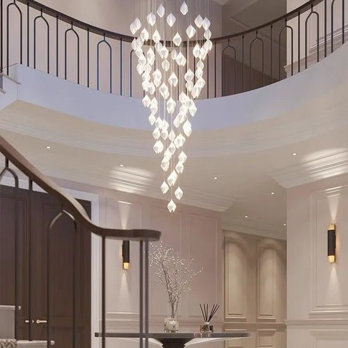 Single head ceramic magnolia flower pendant chandelier light with a minimalist design.